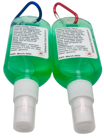 SOTERIA Sanitary Hand Gel Spray 70% Alcohol 50mL x 4 with hook keychain
