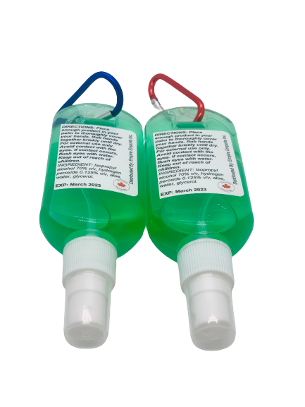 SOTERIA Sanitary Hand Gel Spray 70% Alcohol 50mL x 4 with hook keychain