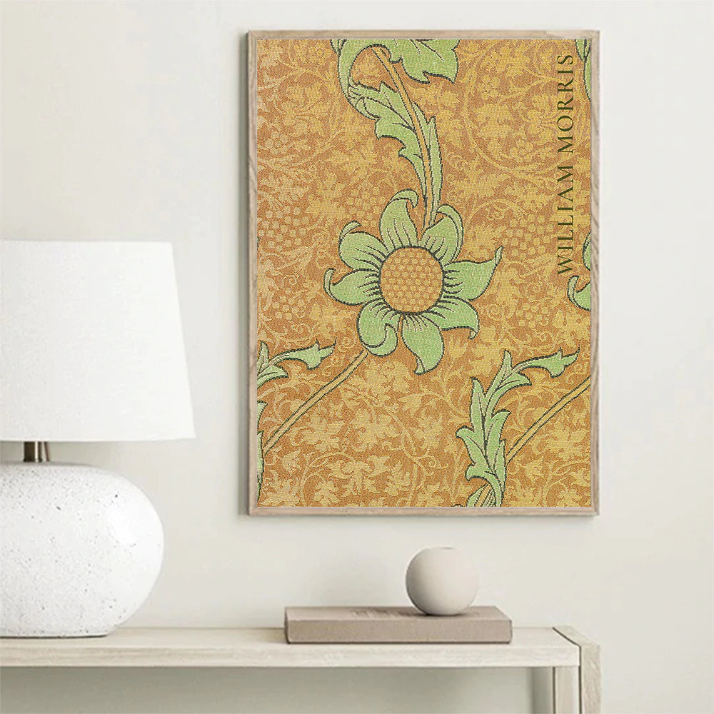 Boho Flower Textile Poster Abstract Botanical Canvas