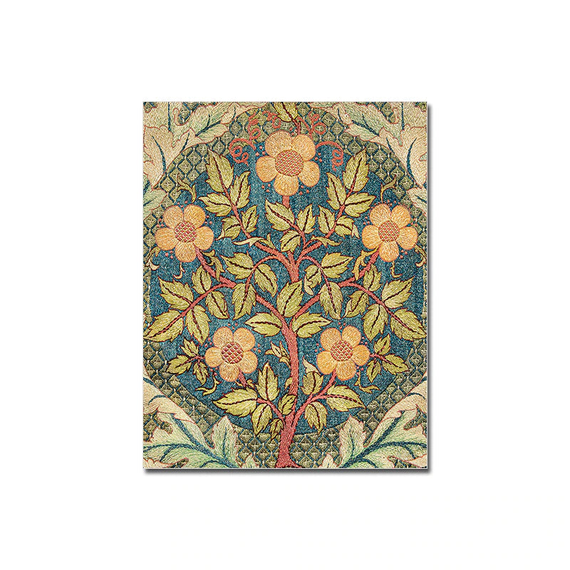 Boho Flower Textile Poster Abstract Botanical Canvas