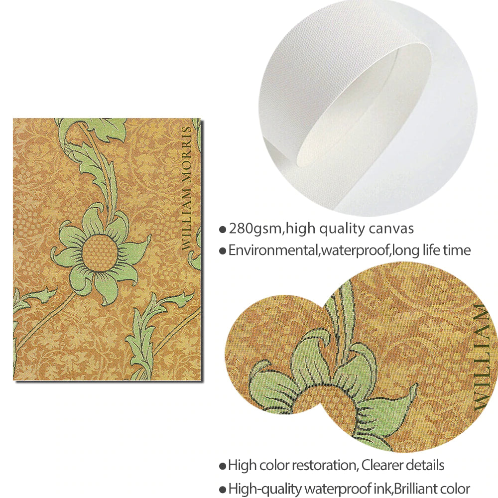 Boho Flower Textile Poster Abstract Botanical Canvas