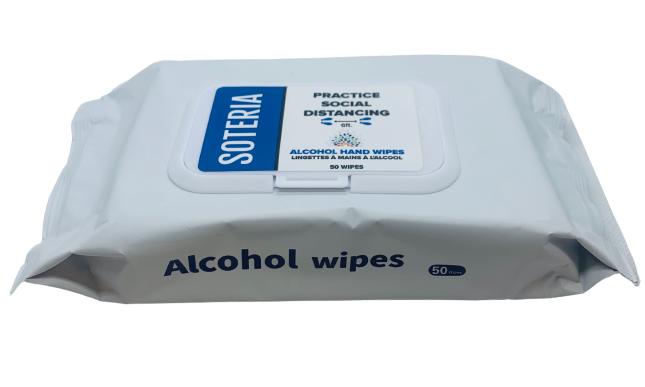 200 Count - 75% Alcohol Hand Wipes by Soteria 50/Pack: Alcohol Hand Wipes x 4 Packs