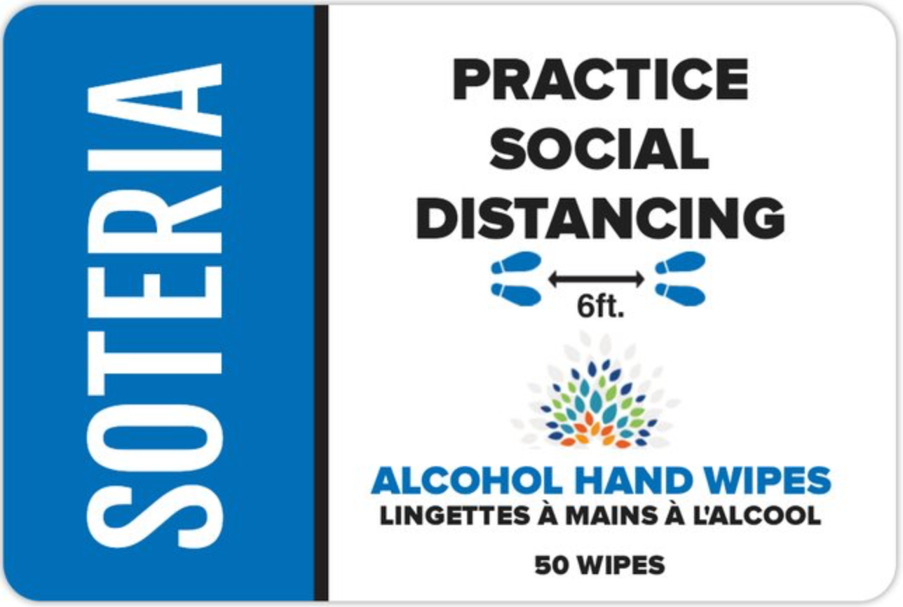 200 Count - 75% Alcohol Hand Wipes by Soteria 50/Pack: Alcohol Hand Wipes x 4 Packs