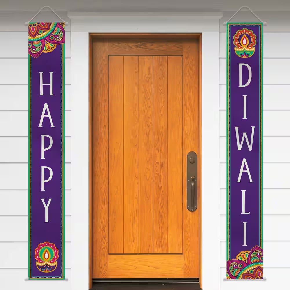 Diwali Home Hanging Door Flags, 2-pk
