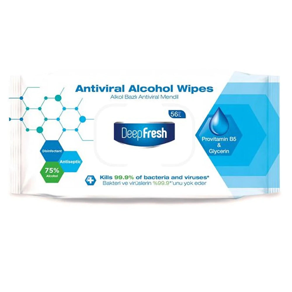 224 count-Alcohol Hand Wipes: 75% Alcohol Wipes x 4 Packs of 56pcs
