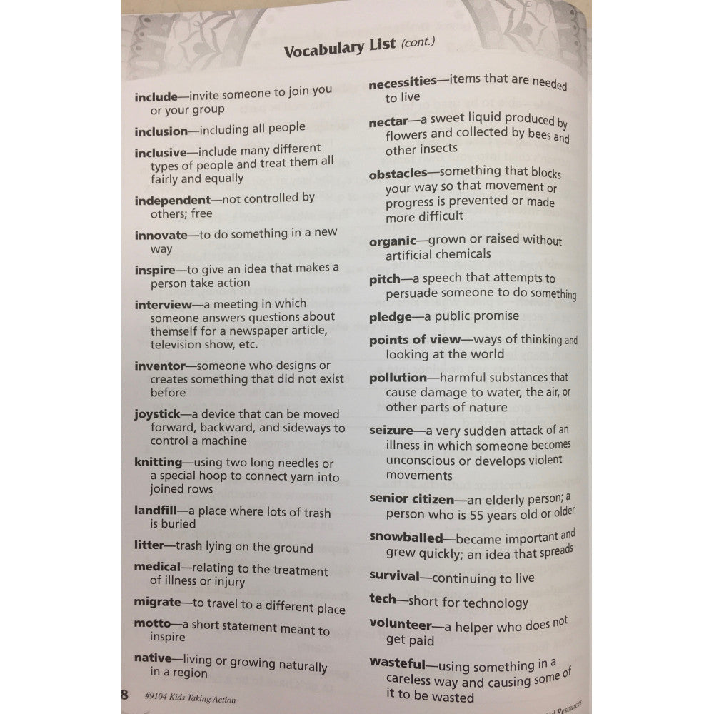 Kids Taking Action: Reading Comprehension (Grades 3-4)