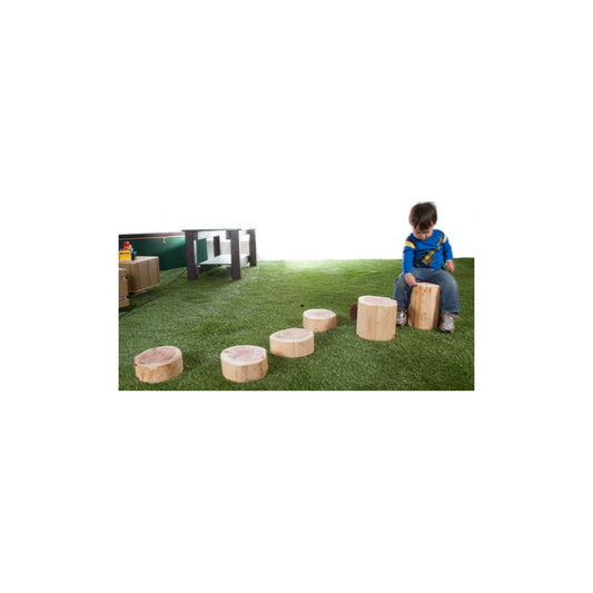 Wood Stepping Stump Set Of 5 Heights