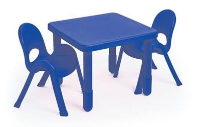 Preschool Table and Chair Set, Blue, 3 Pieces