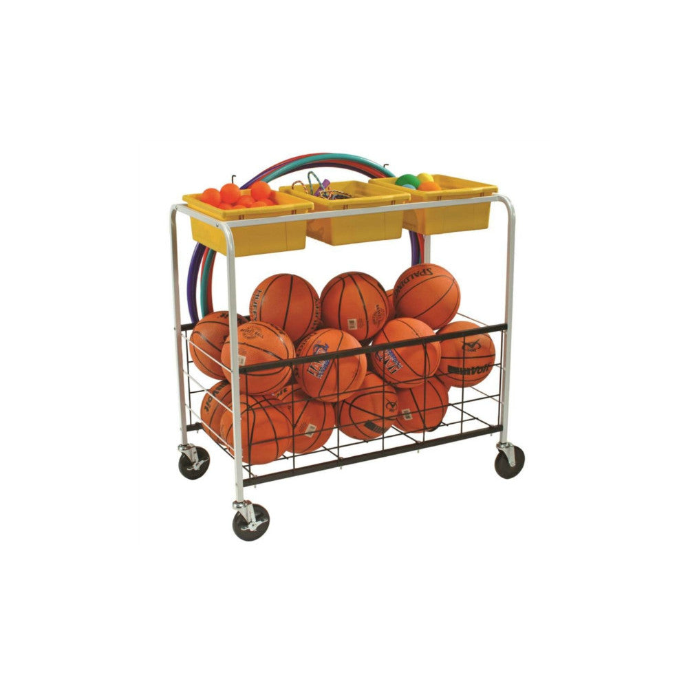 Physical Education Cart (3 Tubs & Bottom Basket)