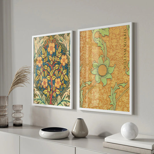 Boho Flower Textile Poster Abstract Botanical Canvas