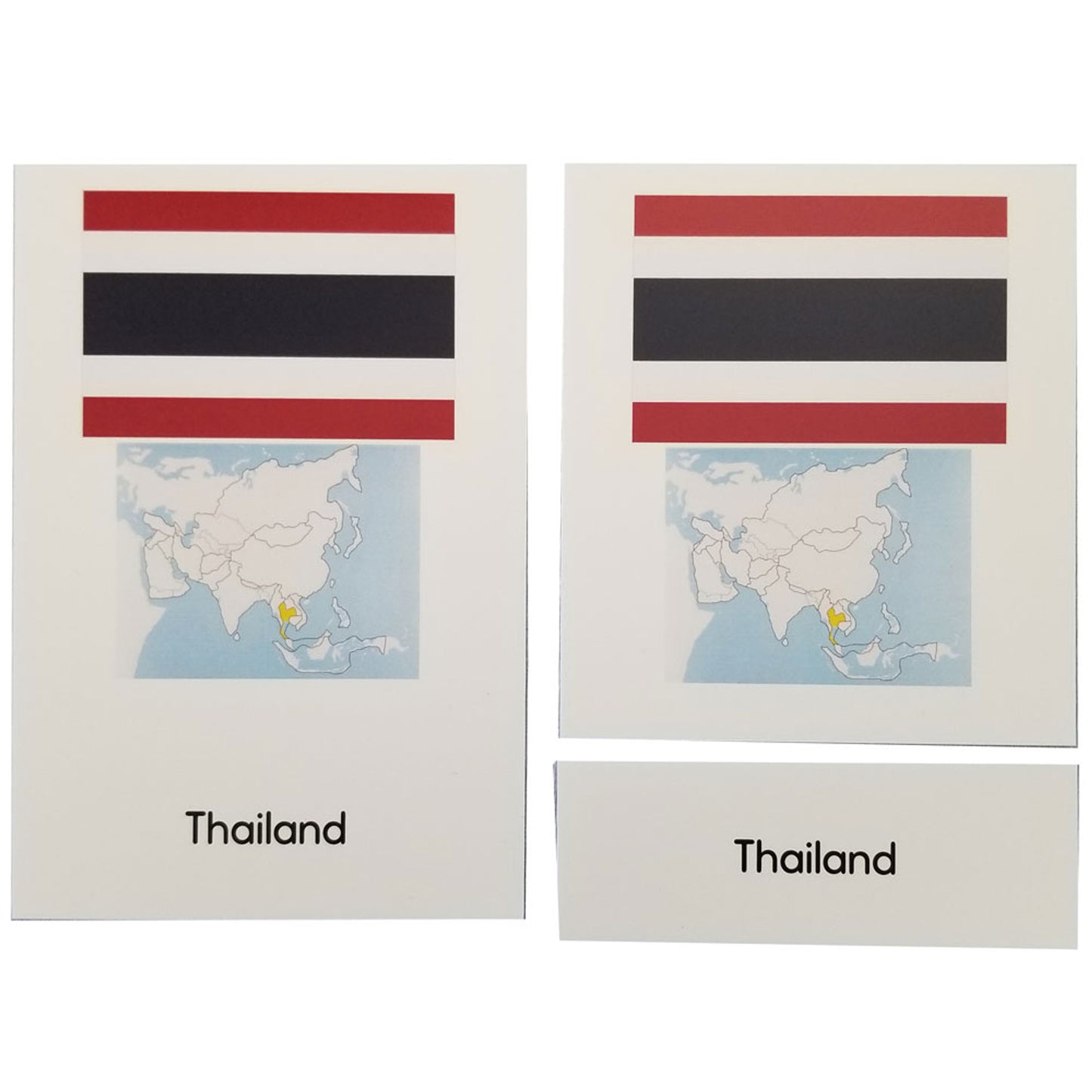 Flags of Asia 3-part Cards