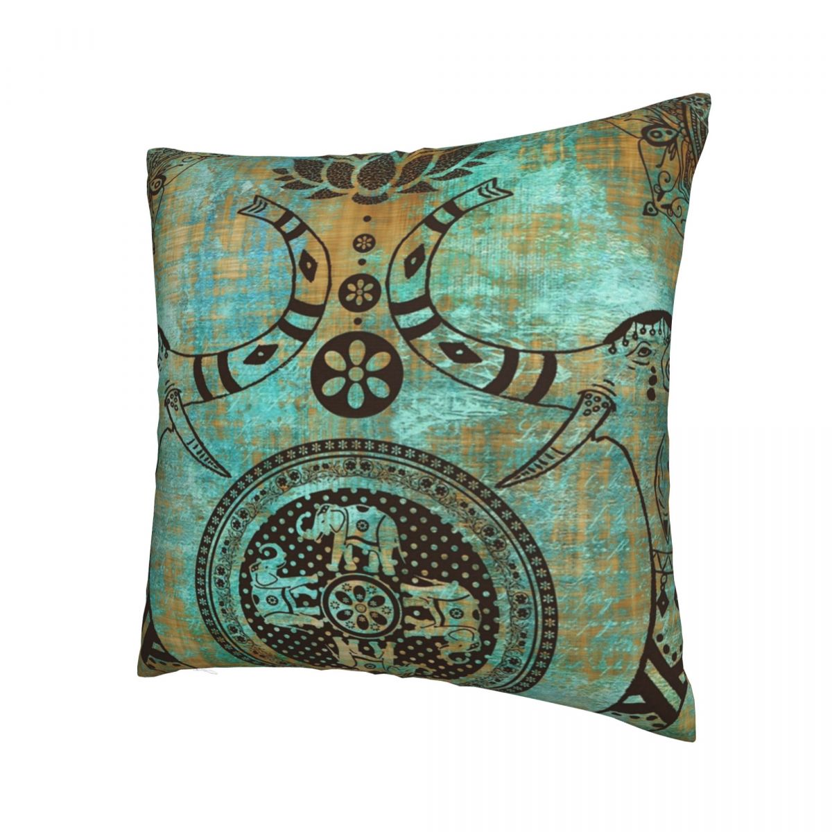 Elephants Lotus Mandala Pillowcase