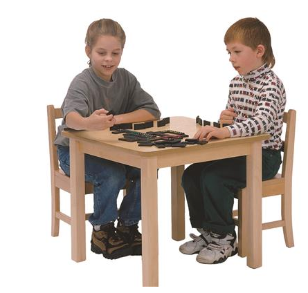 TABLE AND CHAIR SET, 24" X 24", SQUARE, MAPLE, SCHOOL AGE