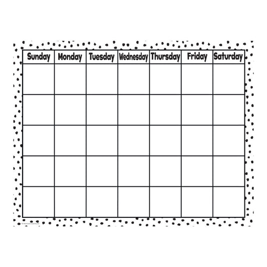 Black Painted Dots on White Calendar Chart